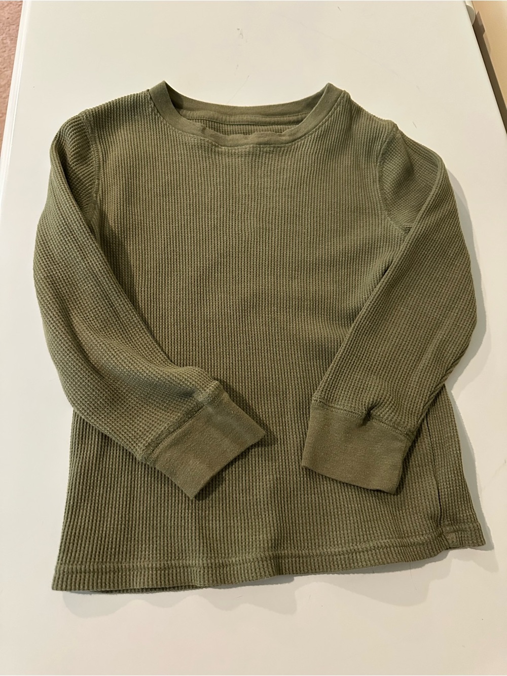 Kids Long-Sleeve Thermal Top - Olive Green